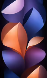 colorful abstract shapes are arranged on the black background