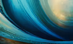 an abstract watercolor painting that resembles light waves,an abstract photo taken from the inside of a blue and white object