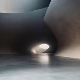 inside a tunnel light shines from below