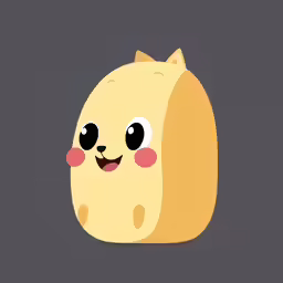 a cartoon character with eyes, an ear and some eyes