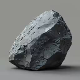 a black rock with some white stuff on it