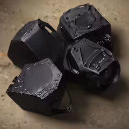 a view from up down looking at two cameras