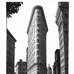 an old building is surrounded by tall buildings