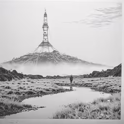 this is a photo of a person standing on the edge of a mountain