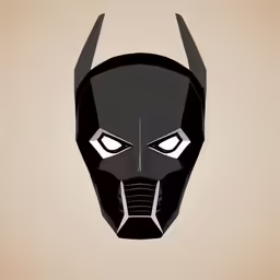 the mask of batman is drawn in a low - tech manner