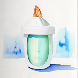a picture of a face inside a cup