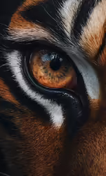 an orange and black tiger eye and his fur