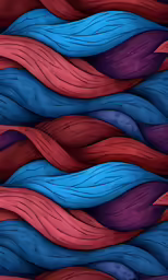 red and blue wavy lines in the air