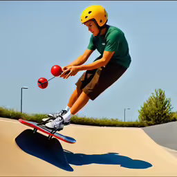 a skateboarder has fallen off his board while riding down the ramp