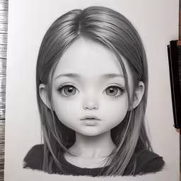 a drawing of an image of a girl