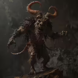 a creature that looks like a demon with horns and horns