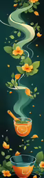a painting of water lillies and a boat floating on the water