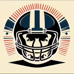 an illustration of the helmet of a football player with sunburst,an abstract american football helmet with a sunburst,an image of a football helmet,a football helmet is on the top of a brown background,a drawing of the football helmet and a background
