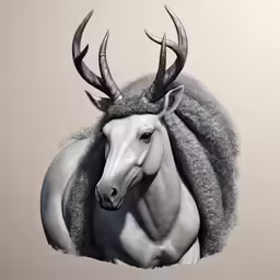 a very pretty and big pretty horse with horns