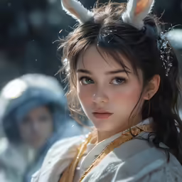 a girl dressed in ancient clothes is pictured