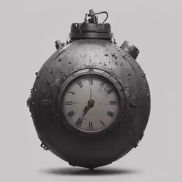 an old clock with water droplets on the face