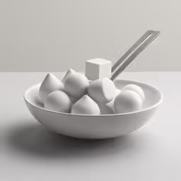 an object in a bowl sitting on a table