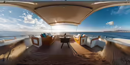 a view from the cockpit of a yacht