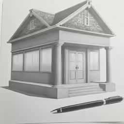 an architectural drawing of a home
