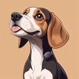 a brown and white dog with its tongue hanging out