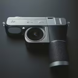 a camera that is on a black table