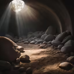 light shines from the inside of a cave
