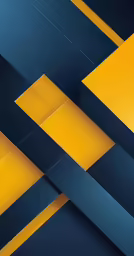 a blue and yellow design with geometric shapes