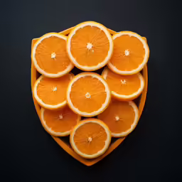 there are slices of orange on this yellow plate