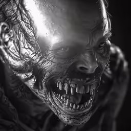 a creepy looking creepy looking person with fangs