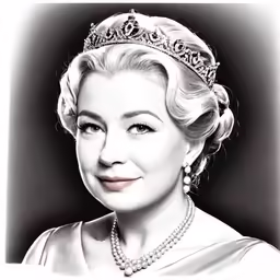 a black and white photo of a woman wearing a tiara