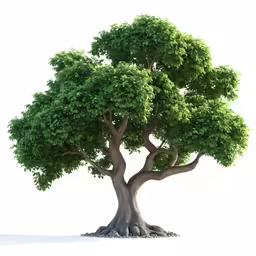 a large green tree with leaves growing from it