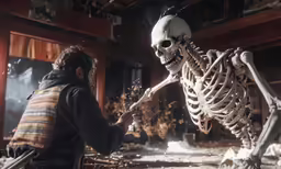 the image shows a skeleton that is being made