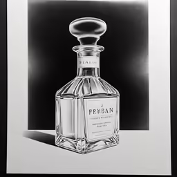 a bottle of perfume on a black background