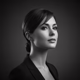 a black and white photo of a woman