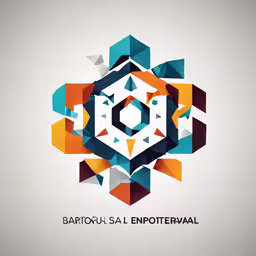 colorful abstract geometrical logo design,abstract geometric logo designed with colors of different shapes