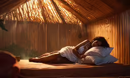 a woman sits on a bed talking on a phone,a woman on her phone in a bed