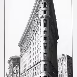 a black and white photo of a tall building