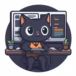 a cat sitting in front of a computer