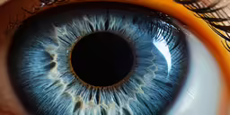 the side of an eye with some type of thing growing out of the iris