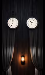 the three clocks are placed next to each other
