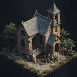 this is a 3d photo of an old church