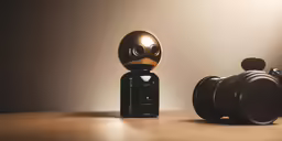 a camera and a robot are next to each other