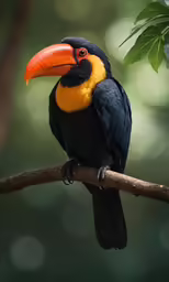 a colorful bird is perched on the branch
