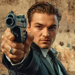 man holding gun and pointing it at something