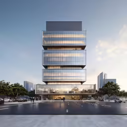 a very tall building that has some windows on the side of it