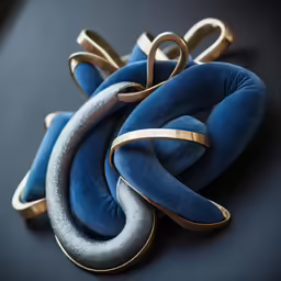 a close up of the back of a blue chair