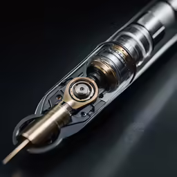 a metal pen with a metal cap