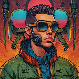 a man with headphones and goggles on,a man with headphones on and a pair of glasses over his ears