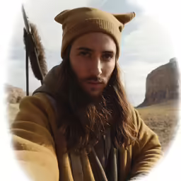 a man that is standing in the sand