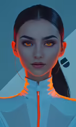 a woman is wearing a neon outfit